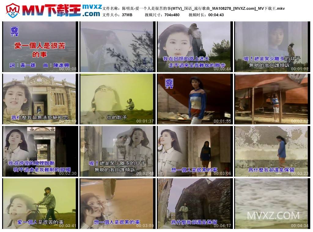 陈明真-爱一个人是很苦的事(MTV)_国语_流行歌曲_MA108278